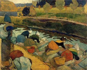 Paul Gauguin : Washerwomen at the Roubine du Roi, Arles